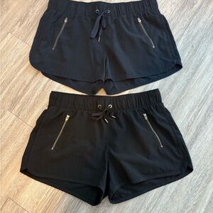 Women's Black Shorts with Zipper Pockets